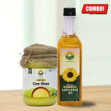 A2 Gir Cow Ghee 500ML + Sunflower Oil 1L | COMBO