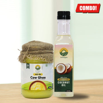 A2 Gir Cow Ghee 500ML + Coconut Oil 500ML | COMBO