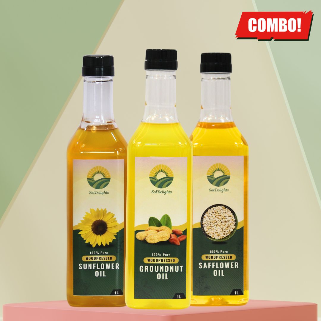 Groundnut + Sunflower + Safflower Oil | COMBO | 1L Each