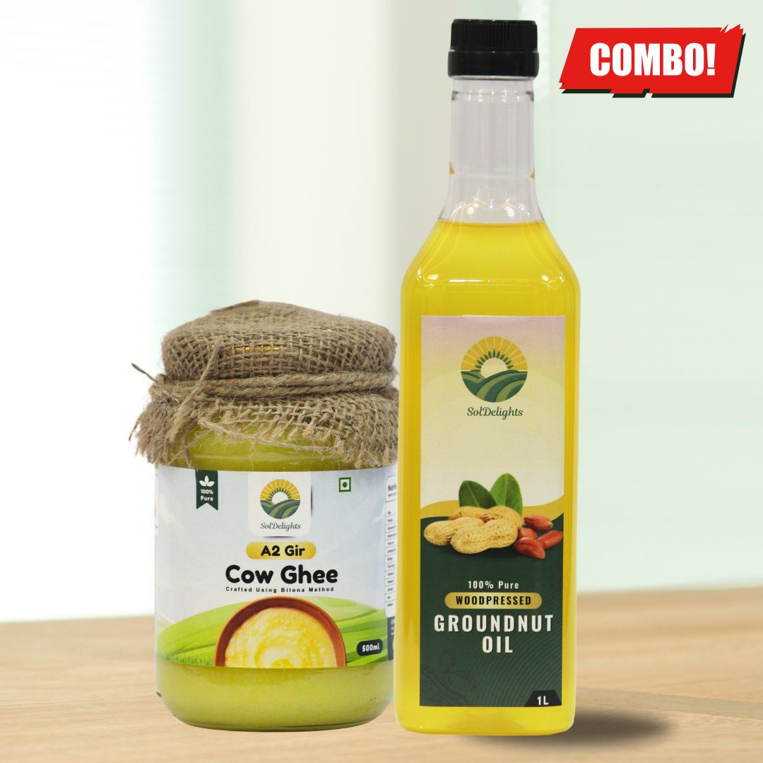A2 Gir Cow Ghee 500ML + Groundnut Oil 1L | COMBO