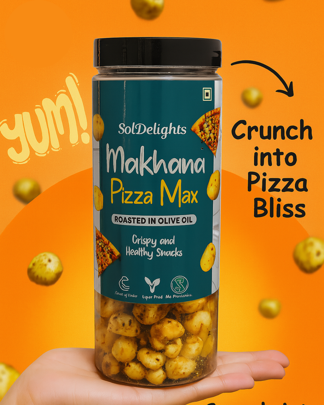 Makhana Pizza Max | Roasted In Olive Oil | 65g