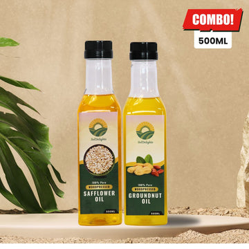 Groundnut+ Safflower | Woodpressed Oils 500ml COMBO